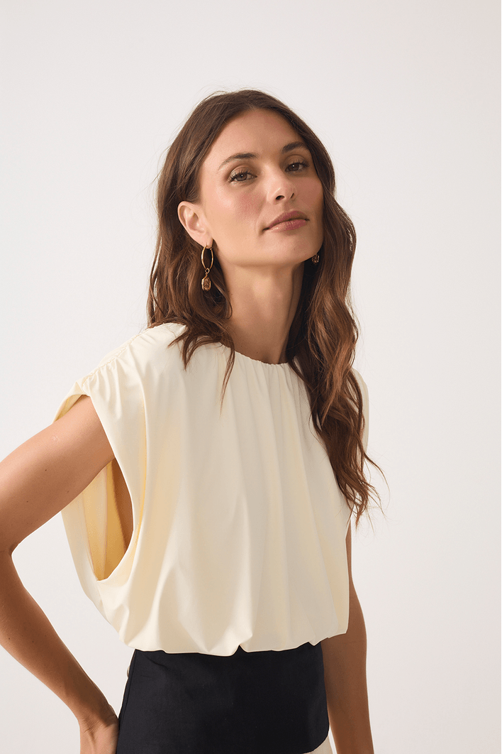 Blusa Malha Com Tecido
