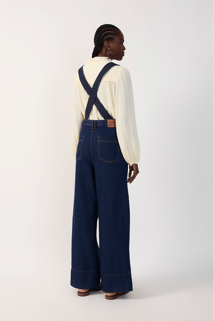 Jardineira Jeans Alças Removíveis