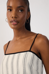 Blusa Linho Listrado Viés