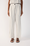Calça Linho Listrado Viés