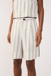 Bermuda Linho Listrado Viés