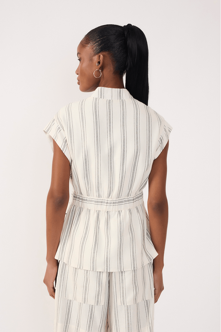 Colete Linho Listrado Pb