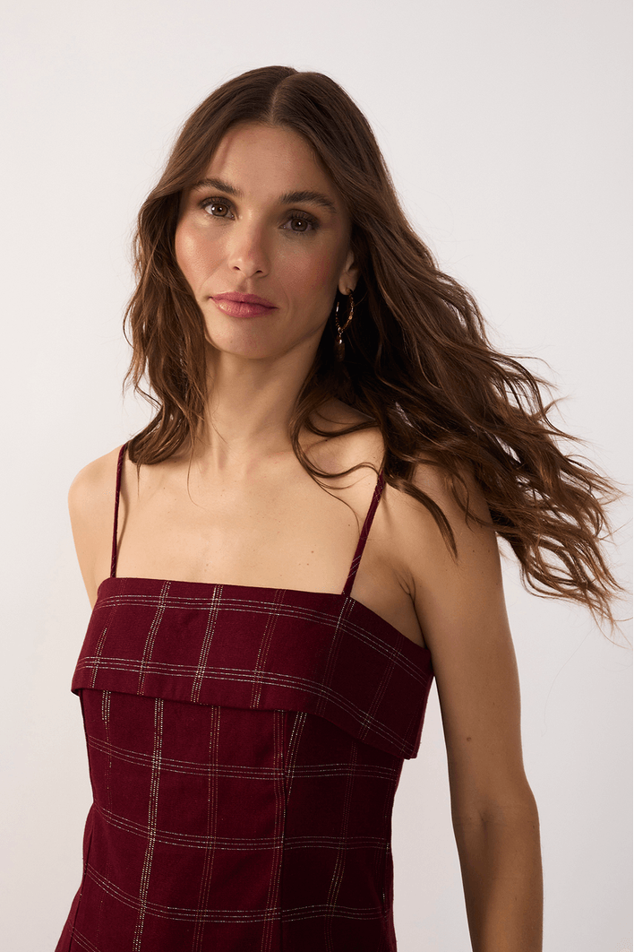 Blusa Linho Xadrez Lurex