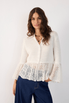 Casaqueto Tricot Detalhe Renda