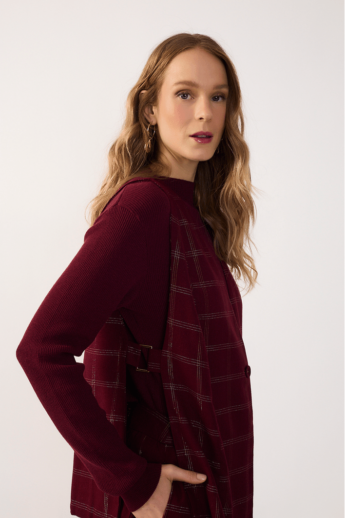 Colete Linho Xadrez Lurex