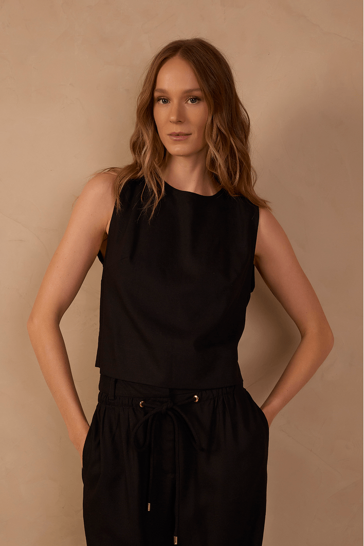 Blusa Linho Quadradinha