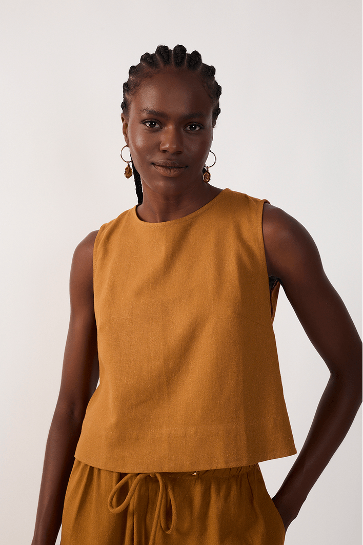 Blusa Linho Quadradinha