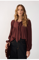 Blusa Crepe Pregas Pala Frente