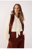 Blusa Crepe Pregas Pala Frente