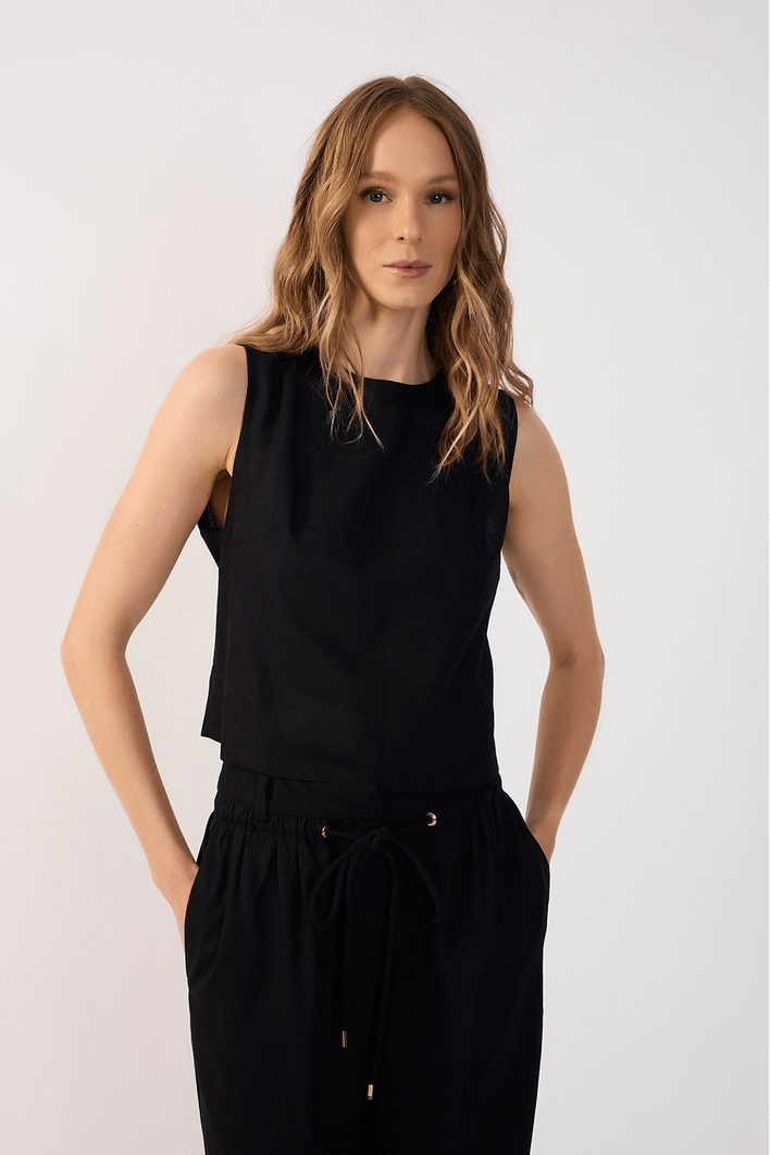 Blusa Linho Quadradinha