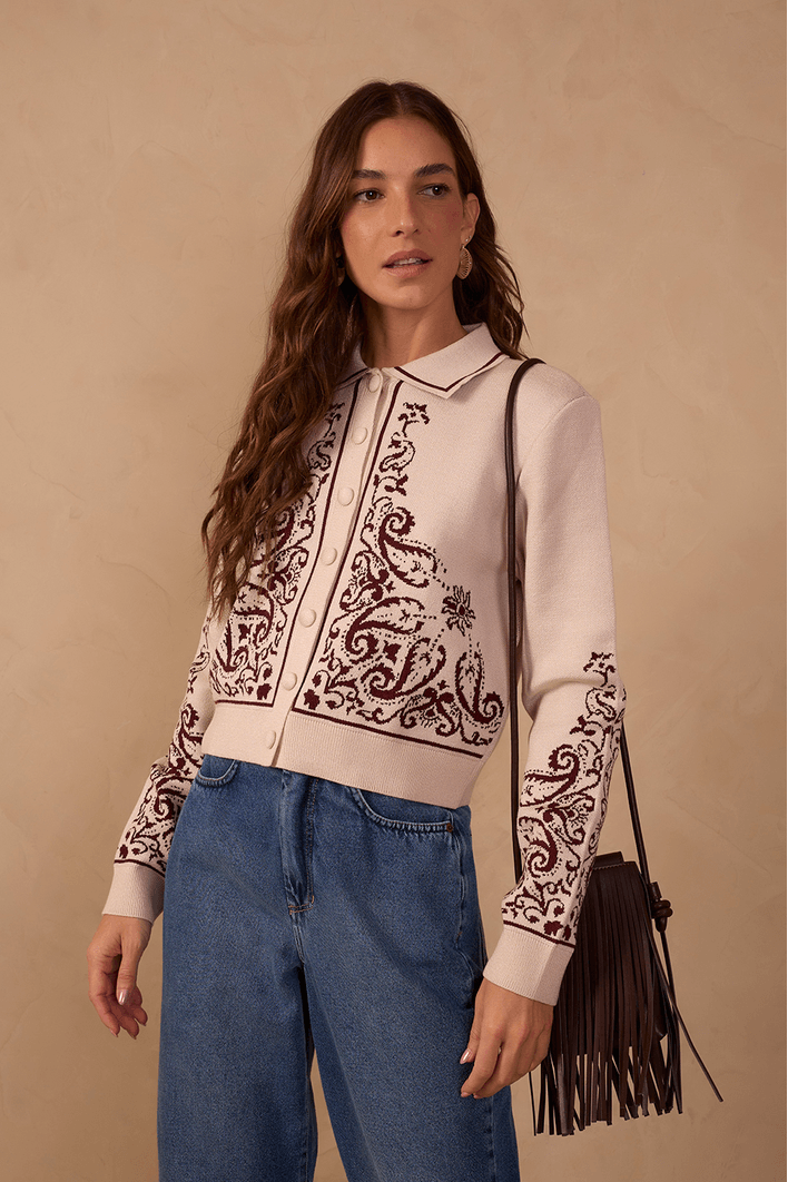 Casaco Tricot Lenço