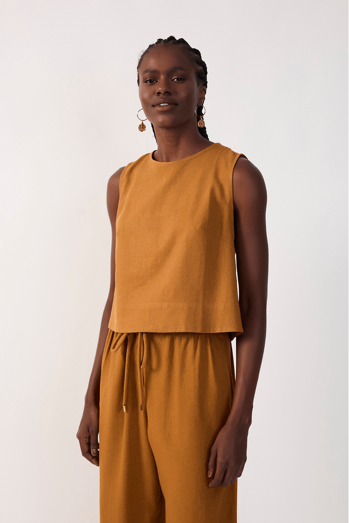 Blusa Linho Quadradinha