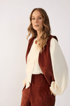 Blusa Crepe Pregas Pala Frente