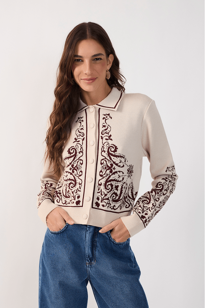 Casaco Tricot Lenço