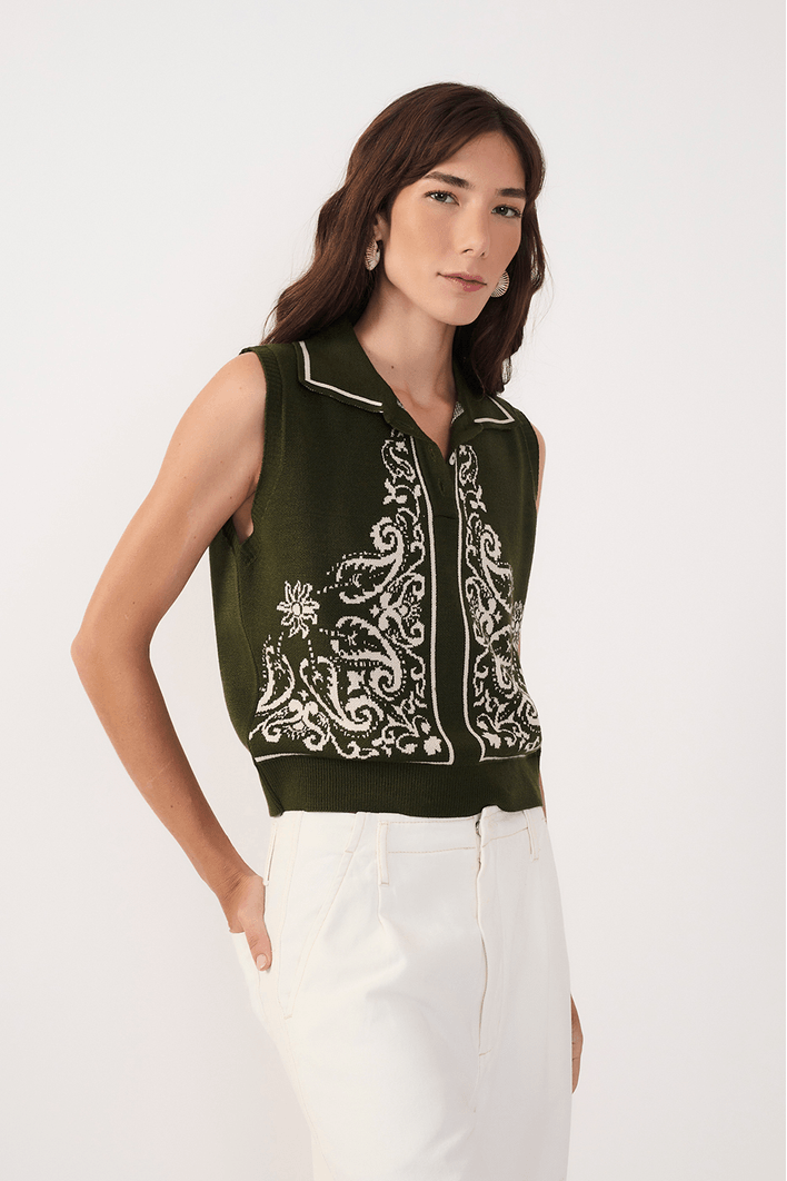 Colete Tricot Lenço