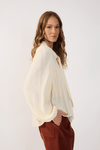 Blusa Crepe Pregas Pala Frente