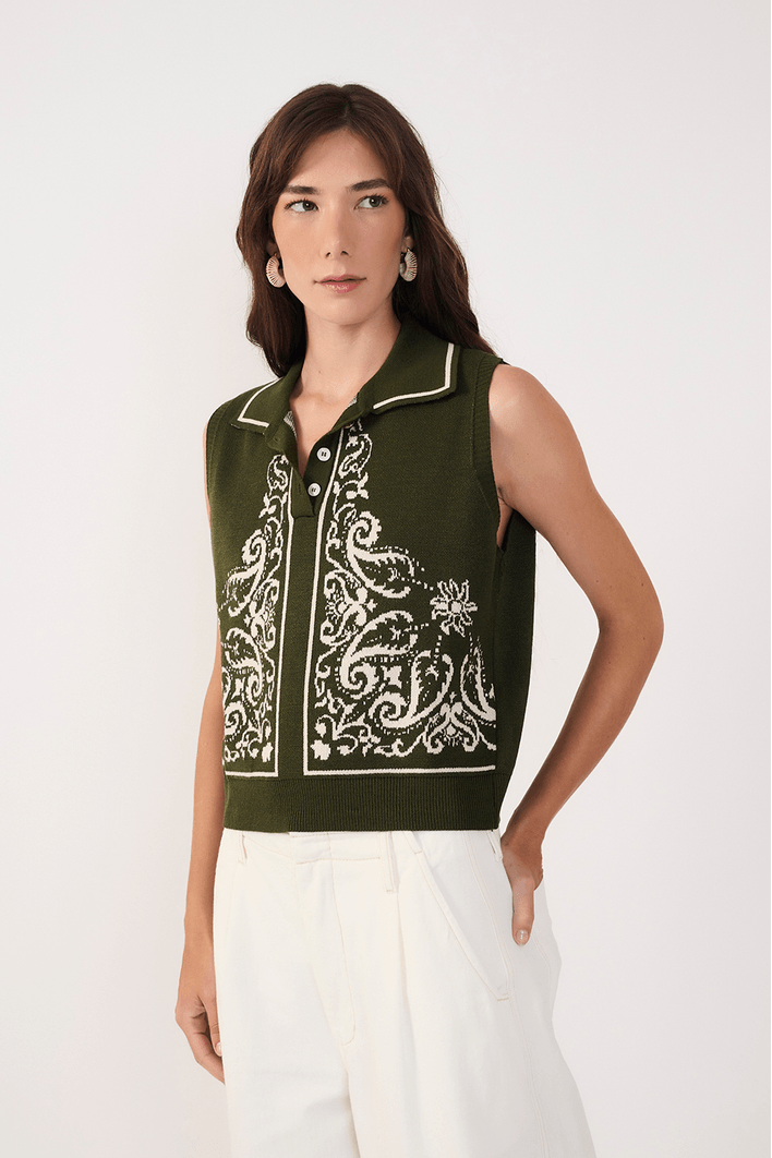 Colete Tricot Lenço