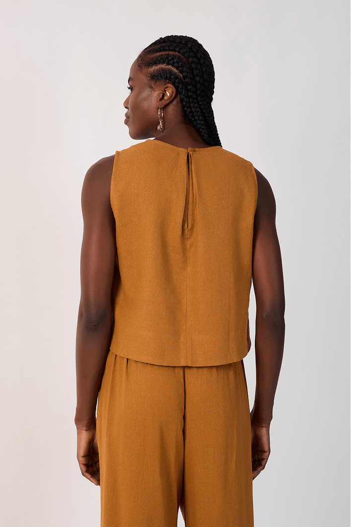 Blusa Linho Quadradinha