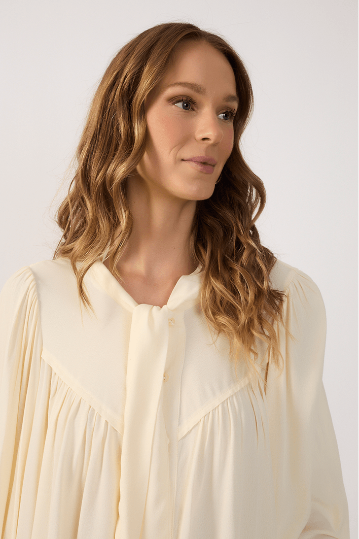 Blusa Crepe Pregas Pala Frente