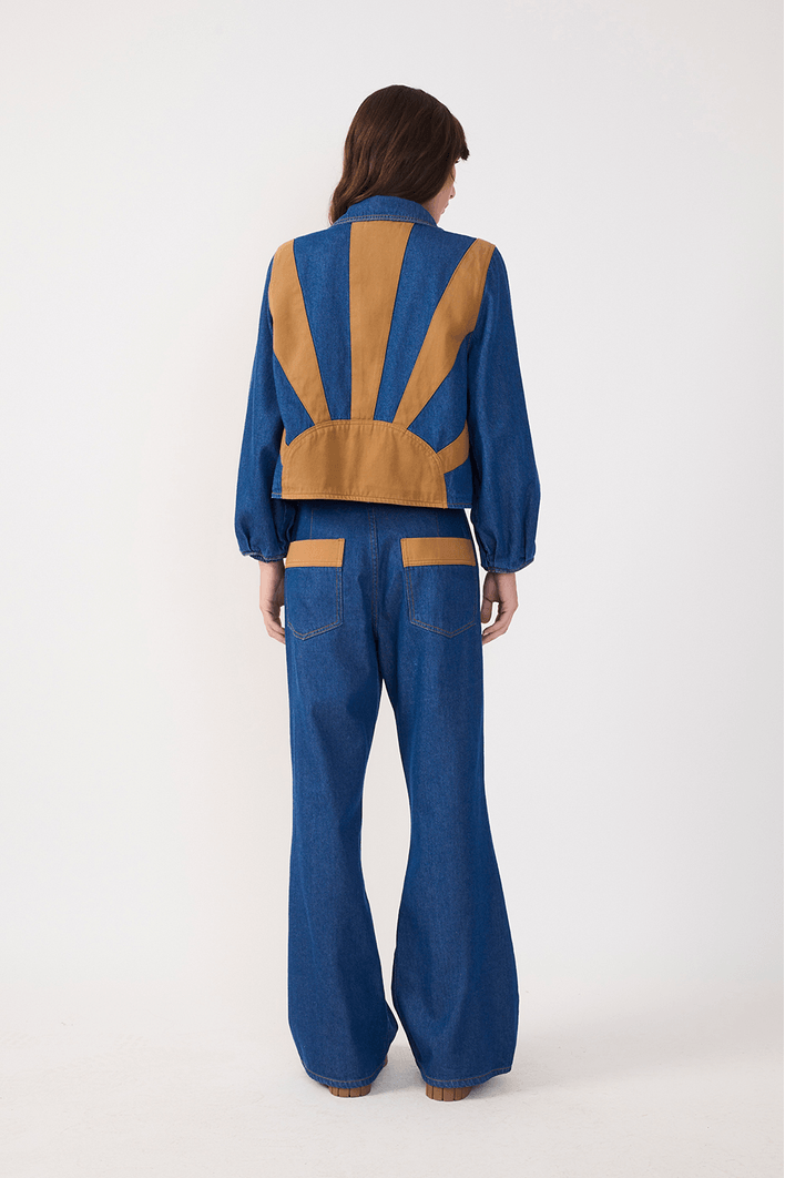 Calça Jeans Bicolor Vintage