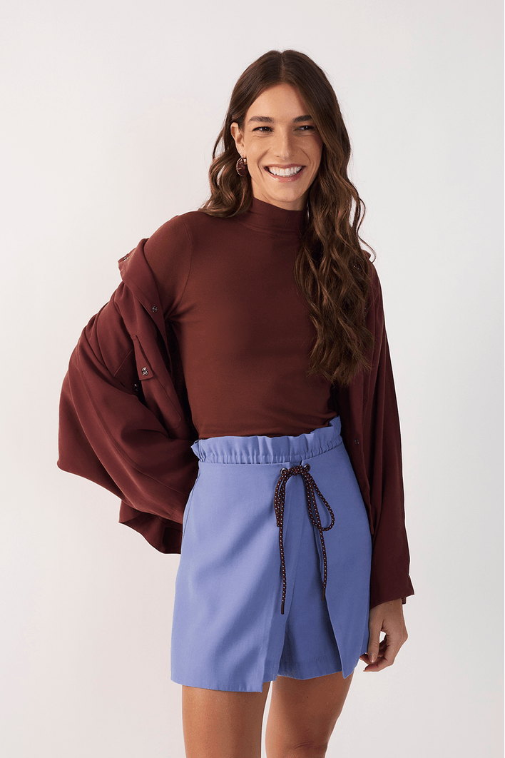 Blusa Gola Alta Malha Crepe