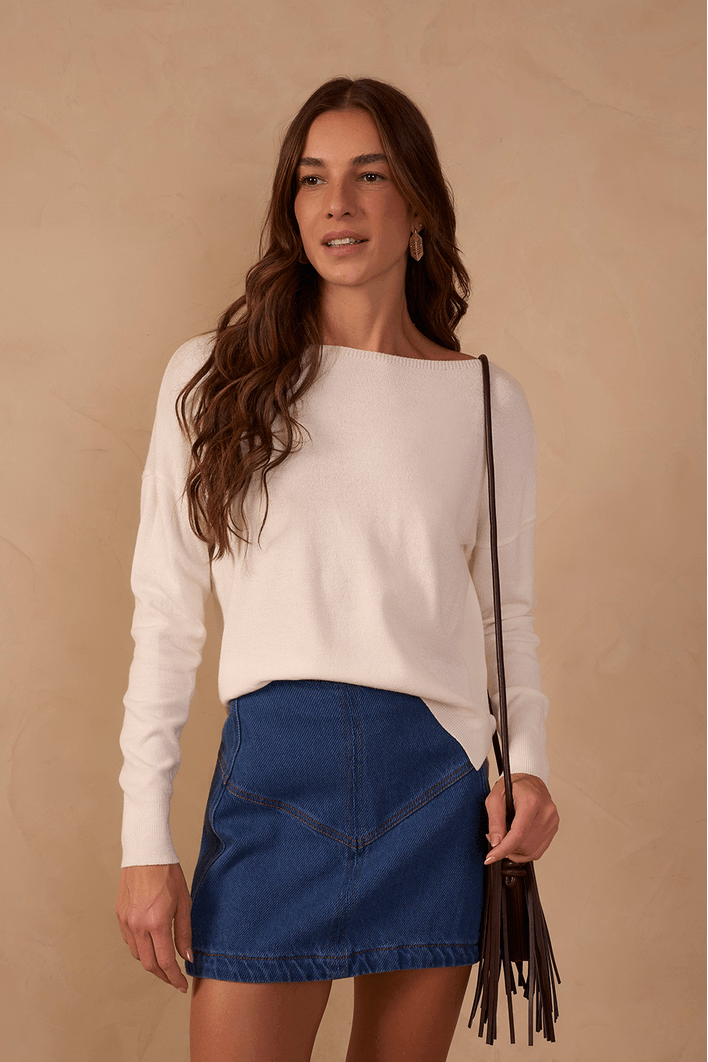 Blusa Tricot Básica Manga Longa