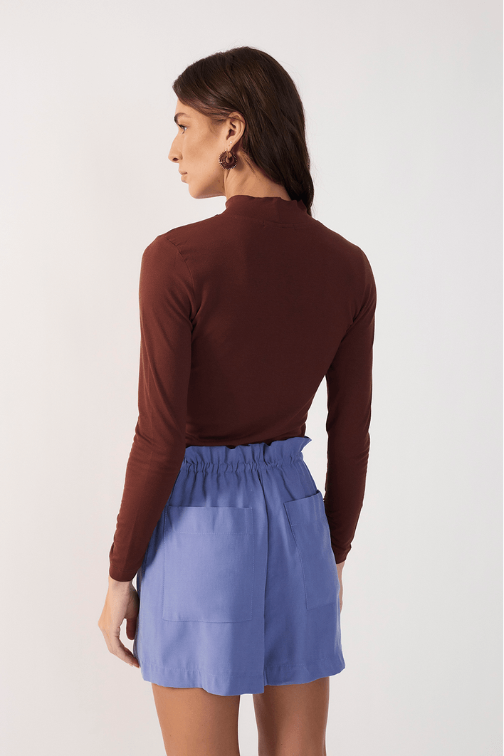 Blusa Gola Alta Malha Crepe