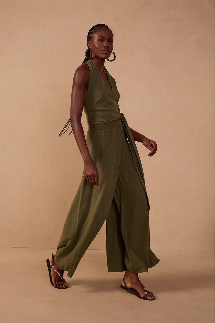 Calça Cropped Ampla
