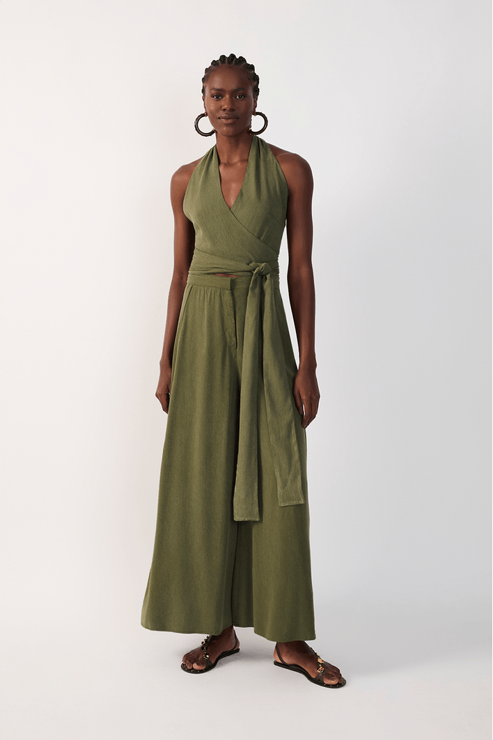 Calça Cropped Ampla