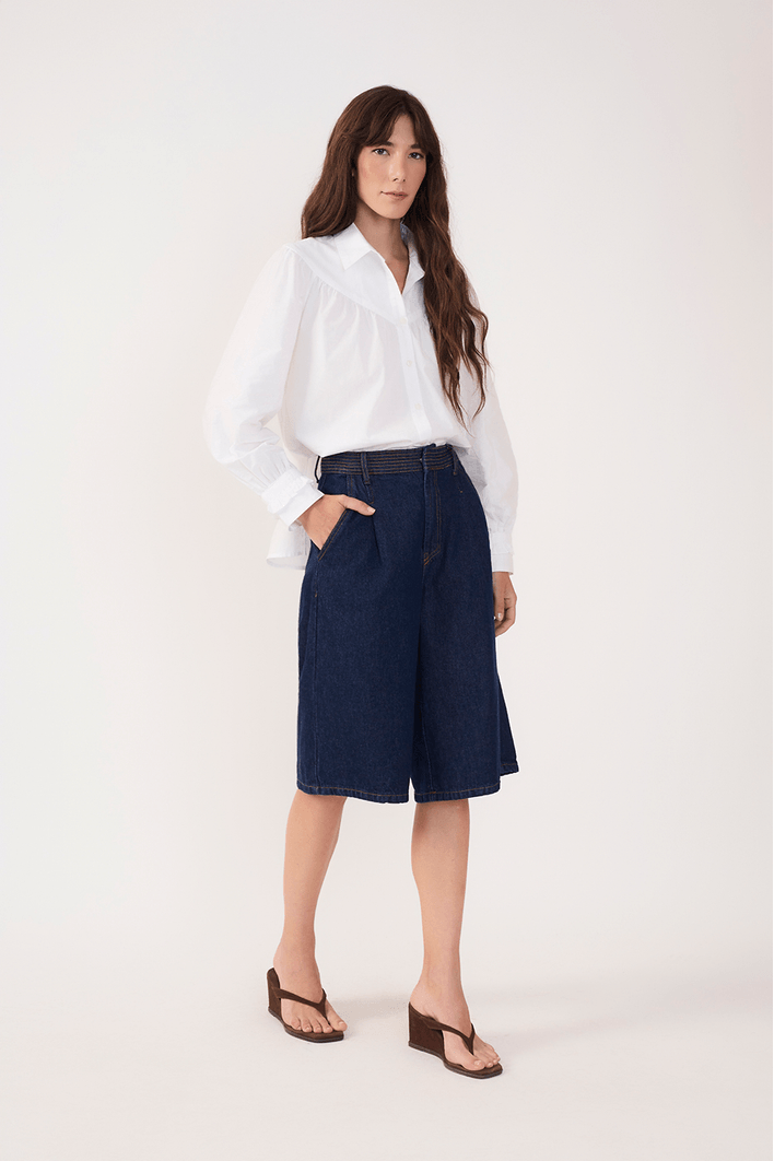 Bermuda Jorts Jeans Pespontos