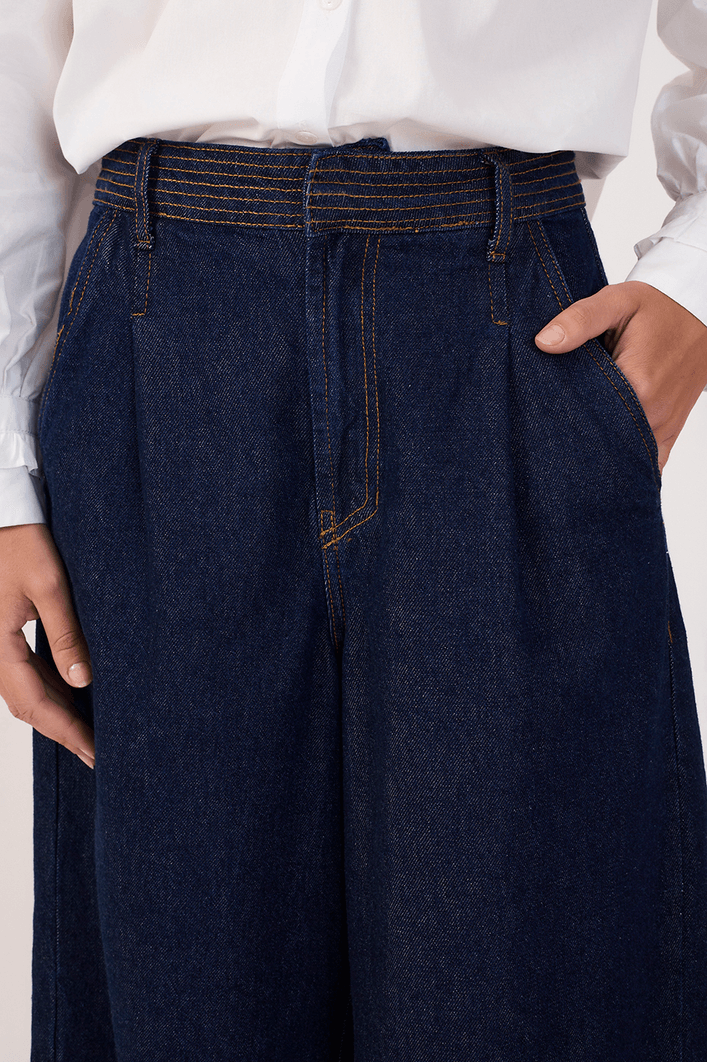 Bermuda Jorts Jeans Pespontos