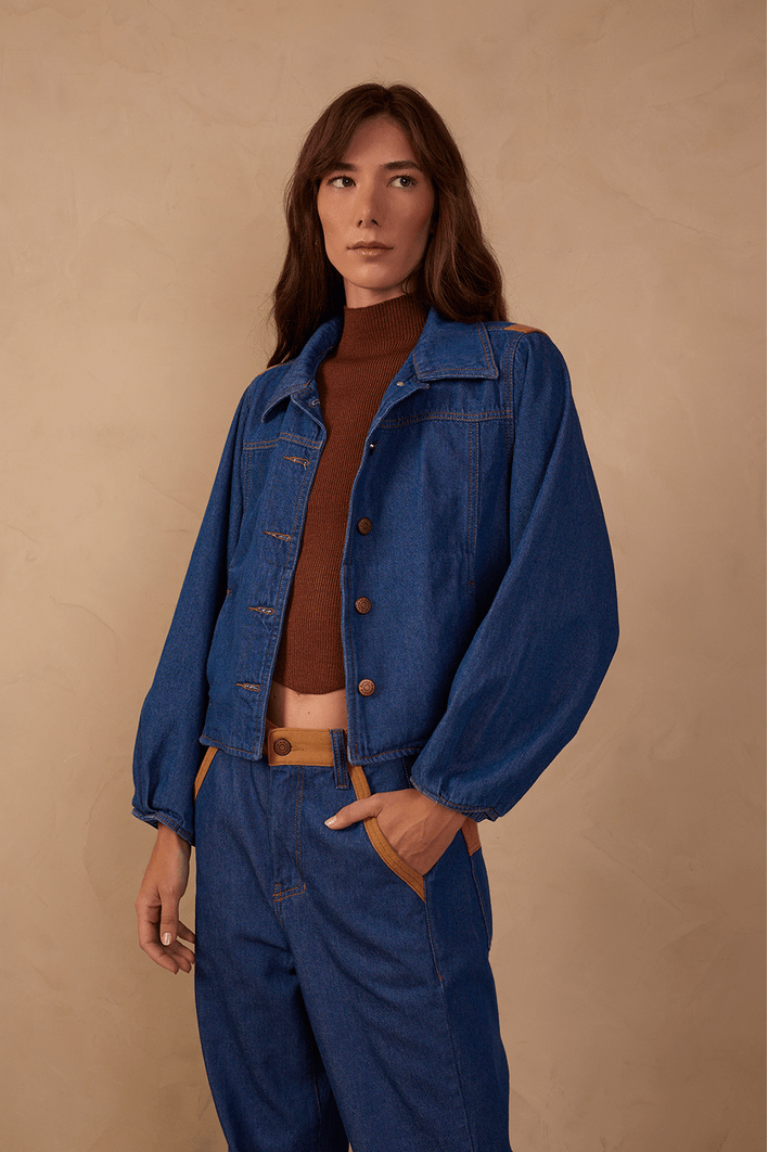 Jaqueta Jeans Detalhe Sol