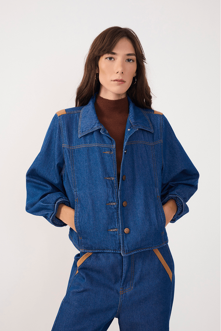 Jaqueta Jeans Detalhe Sol