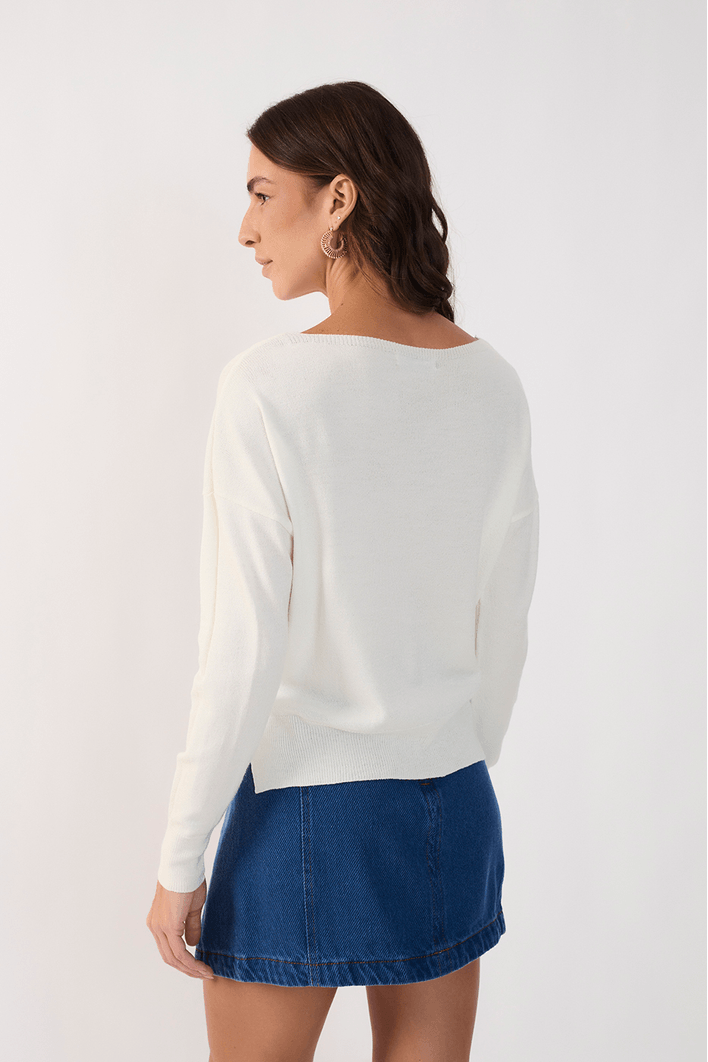 Blusa Tricot Básica Manga Longa