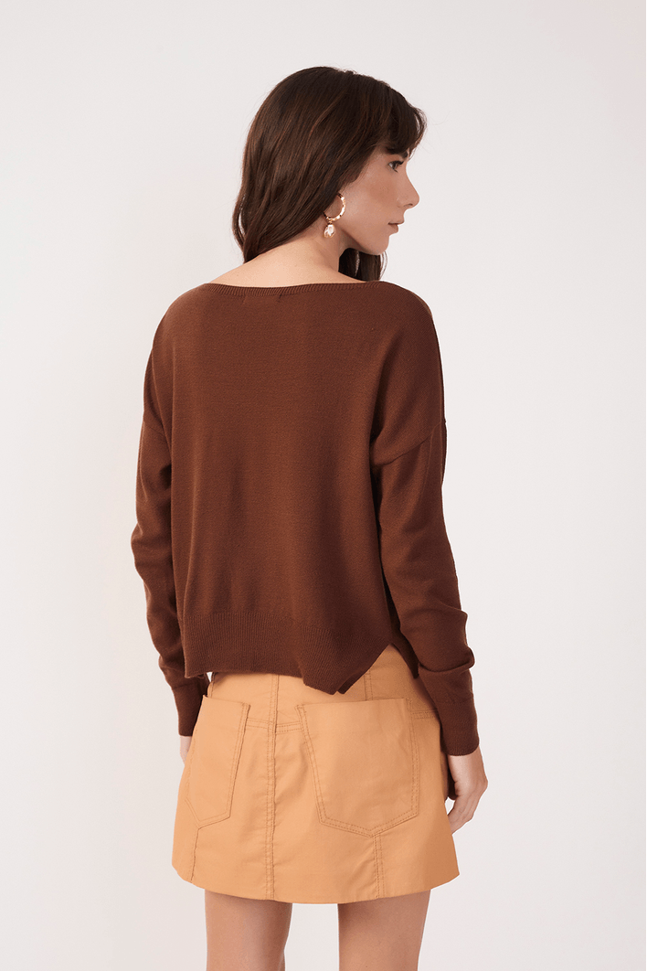 Blusa Tricot Básica Manga Longa