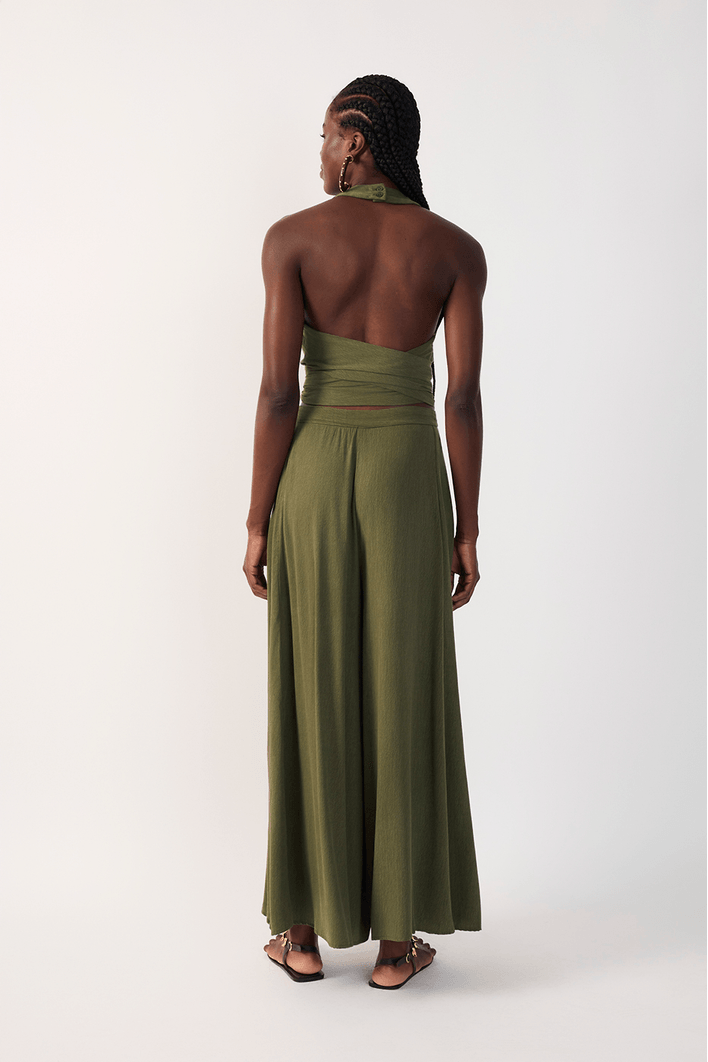Calça Cropped Ampla