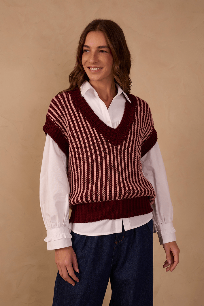 Colete Tricot Bicolor