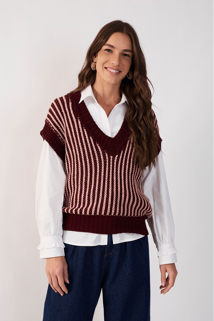 Colete Tricot Bicolor