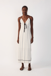 Vestido Cropped Linho Listrado