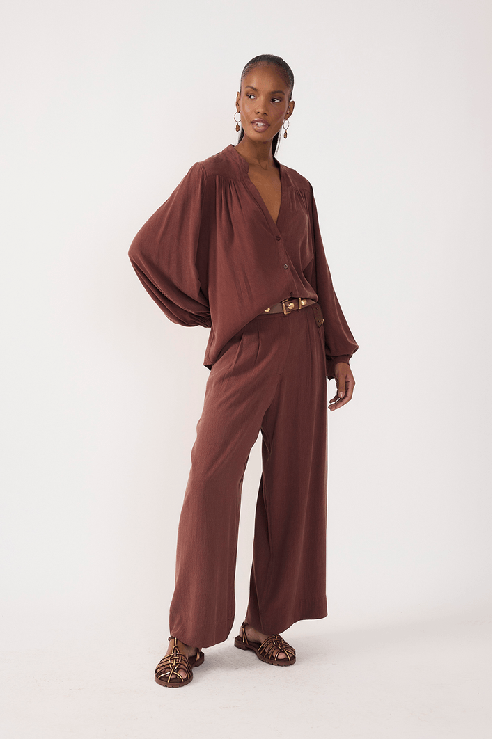 Calça Pantalona Bolso Faca