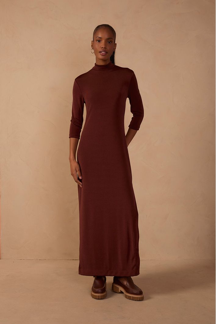 Vestido Coluna Gola Alta