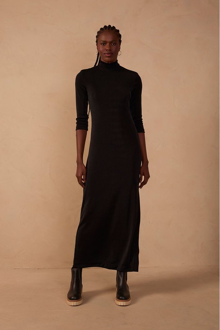 Vestido Coluna Gola Alta