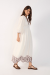 Vestido Cropped Bordado Barrado