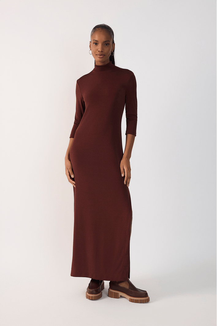 Vestido Coluna Gola Alta