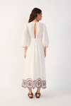 Vestido Cropped Bordado Barrado