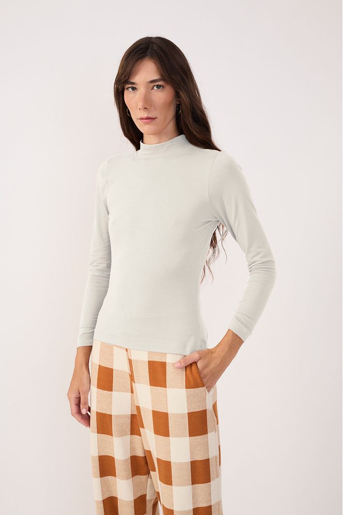 Blusa Gola Alta Malha Crepe