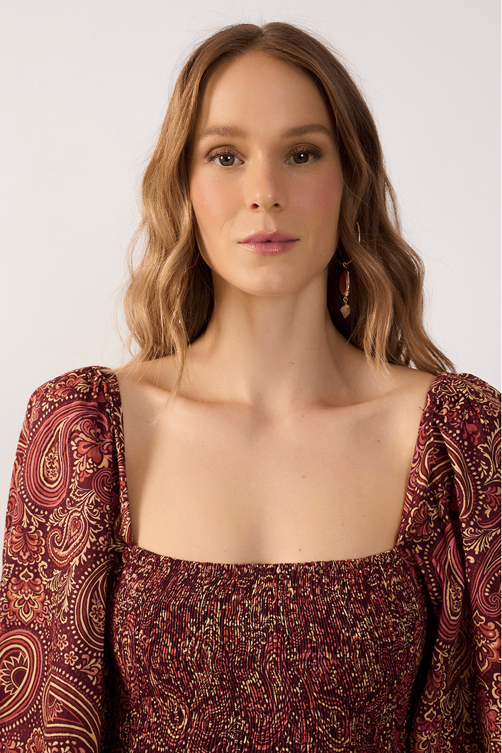 Vestido Cropped Est Noite de Inverno