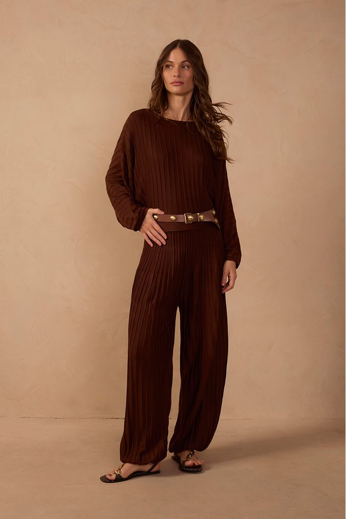 Calça Tricot Aladim Nervuras
