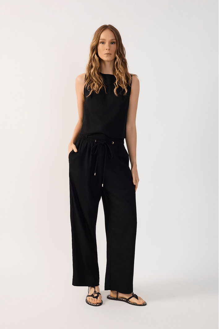 Calça Linho Cadarço Cintura