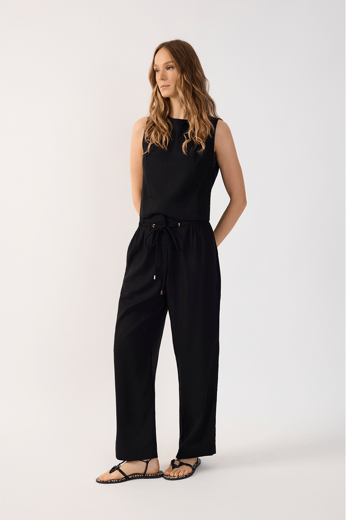 Calça Linho Cadarço Cintura